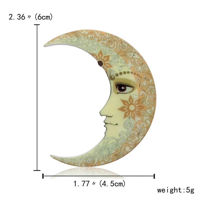 Рождественский подарок, брошь на булавке для женщин, винтажные броши, шарф, одежда для клипов, feminino, ювелирные изделия, эмаль, винтажный стиль, акрил, солнце, луна