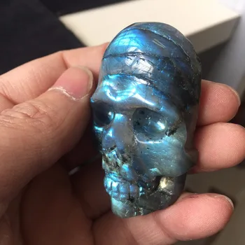 

2019 Hot Skull gift-lsk17(2.2 inch) AAA+++ Unque Special High Quality Colorful Labradorite FACE Skull Reiki feng shui Crafts
