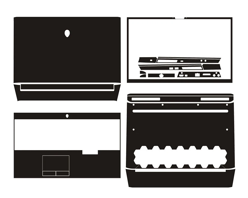KH наклейка для ноутбука наклейка КОЖА углеродное волокно кожаный чехол протектор для Alienware области 51 м 17," 9rd поколения