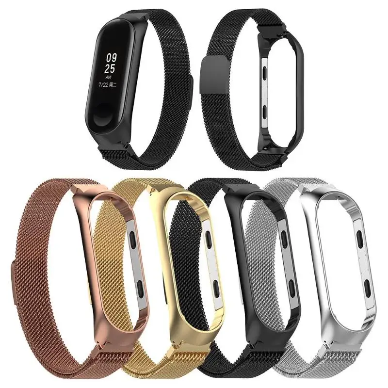 Браслет Миланская петля для Xiaomi Mi Band 3 4 S ремешок с металлической рамкой из