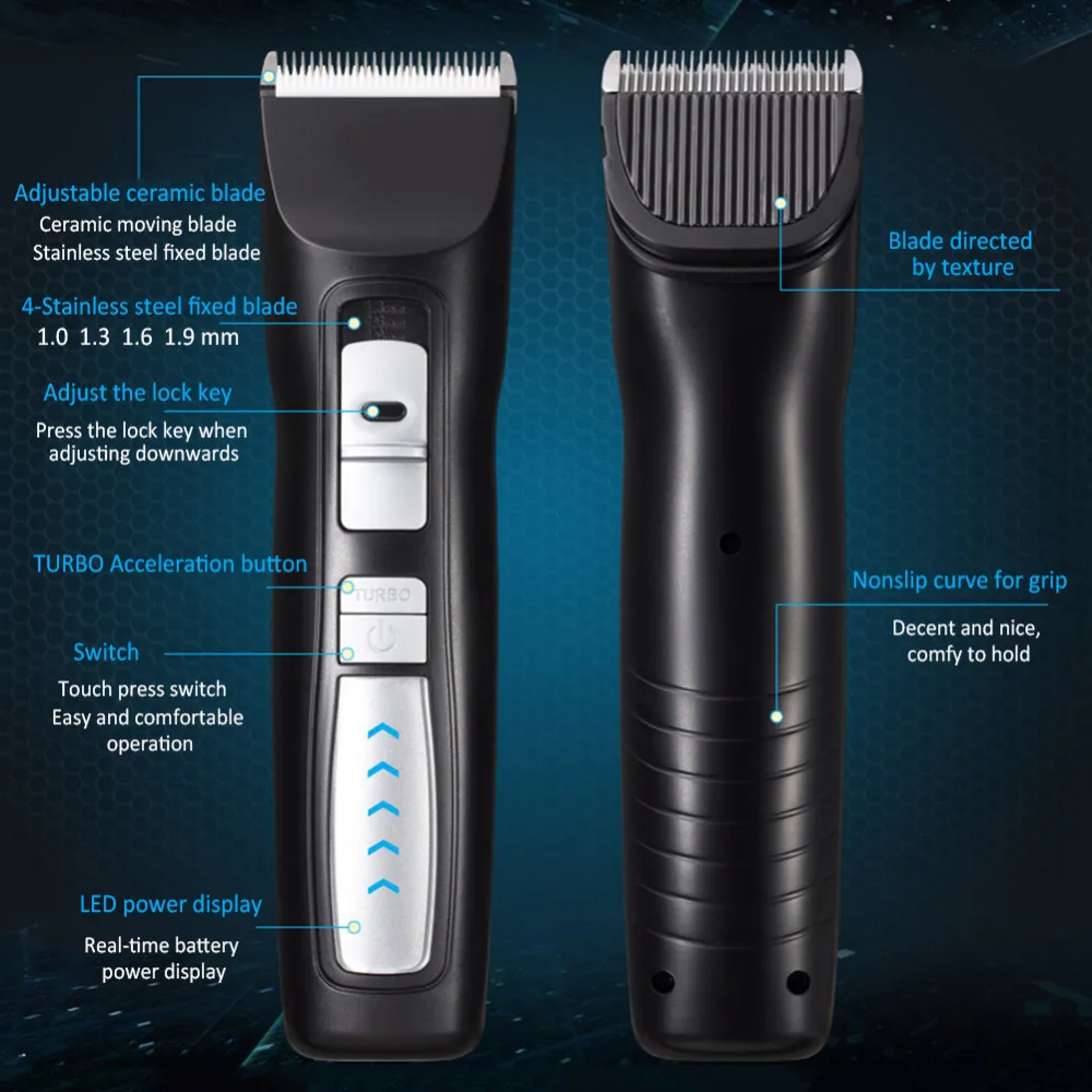 2 Speed Professional Pet Electric Clippers Pet Clipper Rechargeable