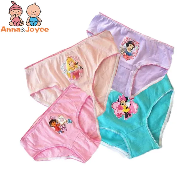 3pcs /lot  Girls Cartoon Briefs Cute Kids Underwears Children Cotton Short Pants Kids Panties 2-10 Years