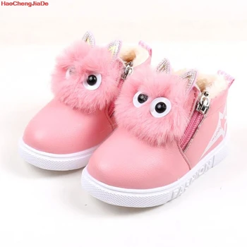 

Kids Boot Children Shoes For Girls Snow Boots Shoes Rubber Sole Baby Girls Outdoor Snow Cotton Shoes Plush Ankle Boots Girls