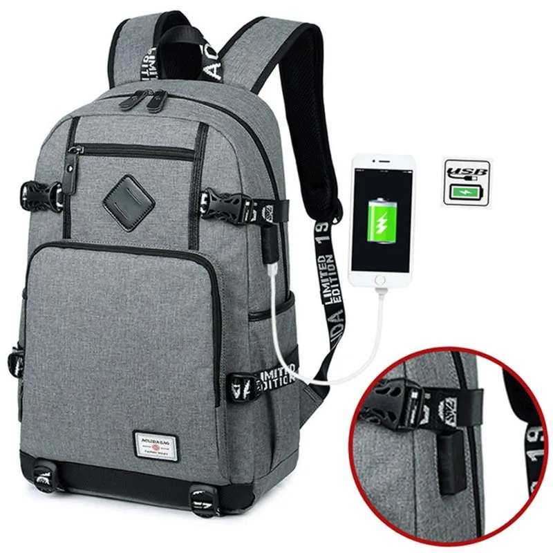 Famous Brand Men Anti Theft USB Charging Laptop Bagpacks For Teenager