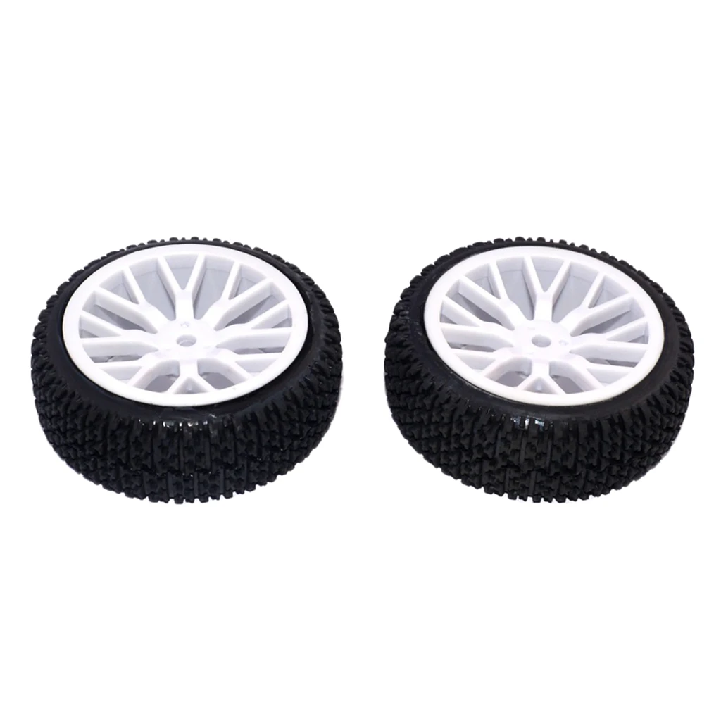 2 Pieces Rally Tire Off-road Car Tire Buggy Tyre Pull Rally Wheels for 1/16 HPI HSP Hobao Savage Wltoy
