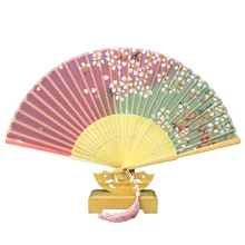 ShaoFu Summer Lady Pocket Fan Chinese Traditional Gifts Silk Bamboo Fan Ethnic Crafts Folding Fan Wedding Gifts Exquisite Gift silk traditional bamboo fan with painting ancient chinese golden