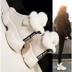 2019 Новая модная женская обувь, зимняя теплая хлопковая обувь из бархата, зимняя Корейская версия коротких женских ботинок