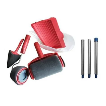 

8 pcs red Paint Roller Multifunctional Household Use Wall Decorative Paint Roller Brush Tool Painting Brushes Set dropshipping