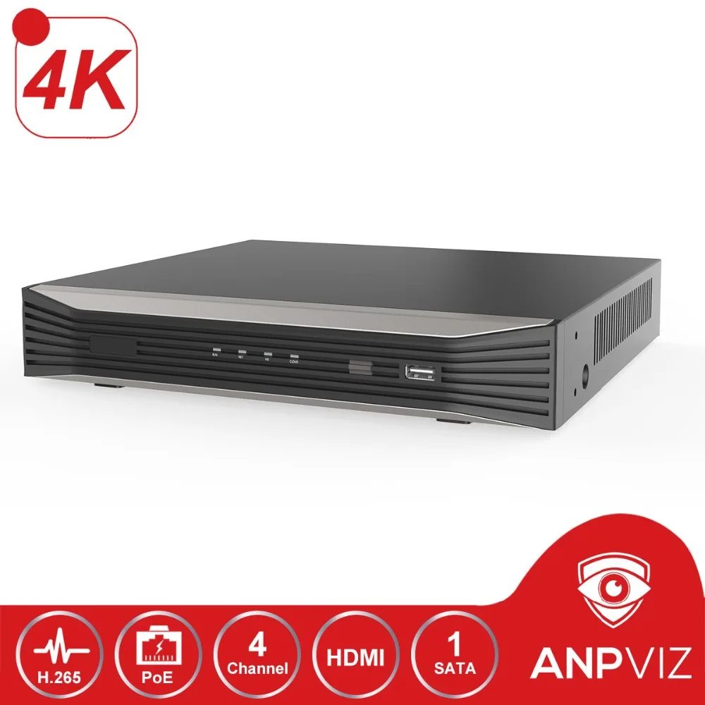

4K Resolution 4CH POE NVR Onvif NVR3004-4K-4P 4 Channel Plug&Play Network Video Recorder H.265 4 POE Ports 1-ch HDMI Up to 8MP