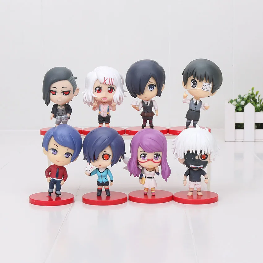 

4pcs/set 8cm Animation Tokyo Ghoul Kaneki Ken REI Sendasly Kirishima Toka PVC action Figure Toy