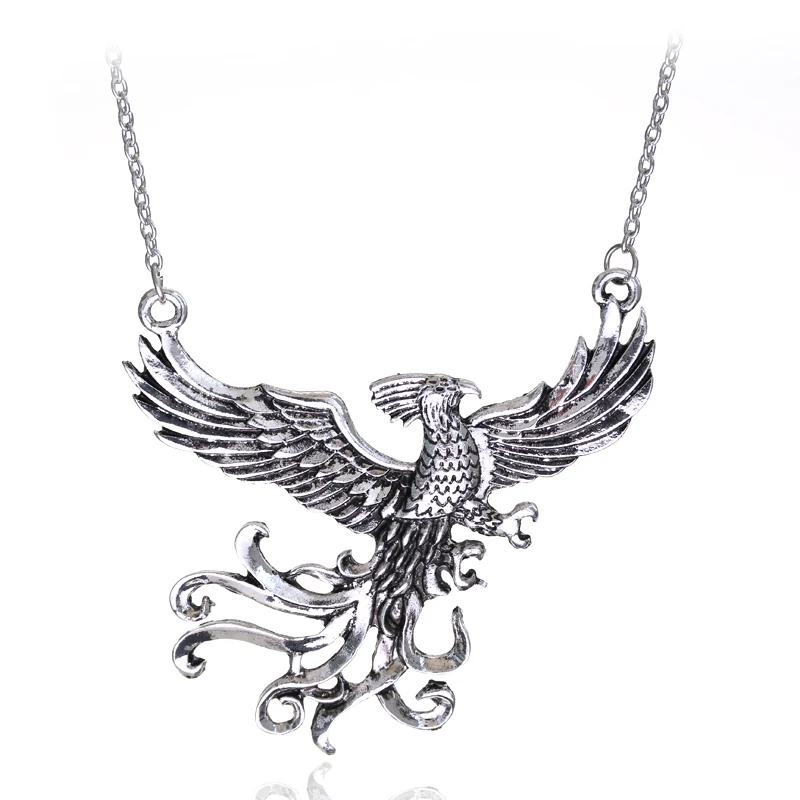 

Fashion Dumbledore's Pet Phoenix Fawkes Pendant Immortal Bird Phoenix Necklace Fashion Gifts For Fans Movie Jewelry