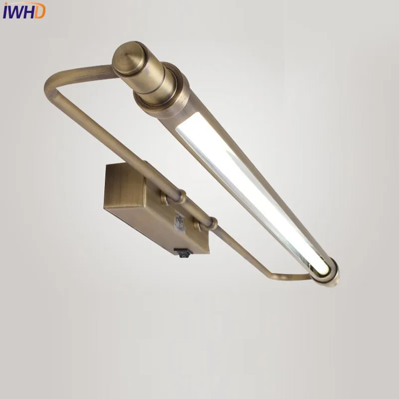 IWHD Европейский светодиодный светильник для ванной комнаты, шкаф, комод, водонепроницаемый винтажный настенный светильник, светодиодный светильник для ванной комнаты, бра Arandela, зеркальный светильник - Цвет абажура: 43cm