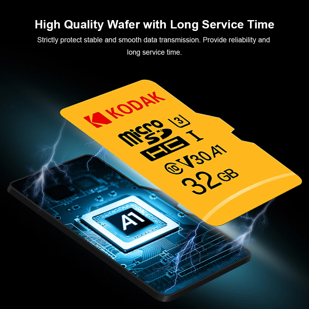 Оригинальный Kodak U3 A1 V30 класс 10 MicroSDXC/Карта памяти SDHC TF флеш карта 256 ГБ 128 Гб 64