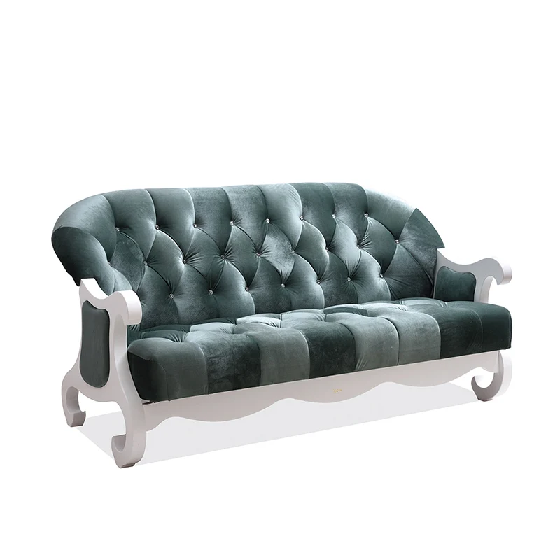 Modern Europe and America style High quality flannel sofas High-quality living room furniture elegant Single person long sofa