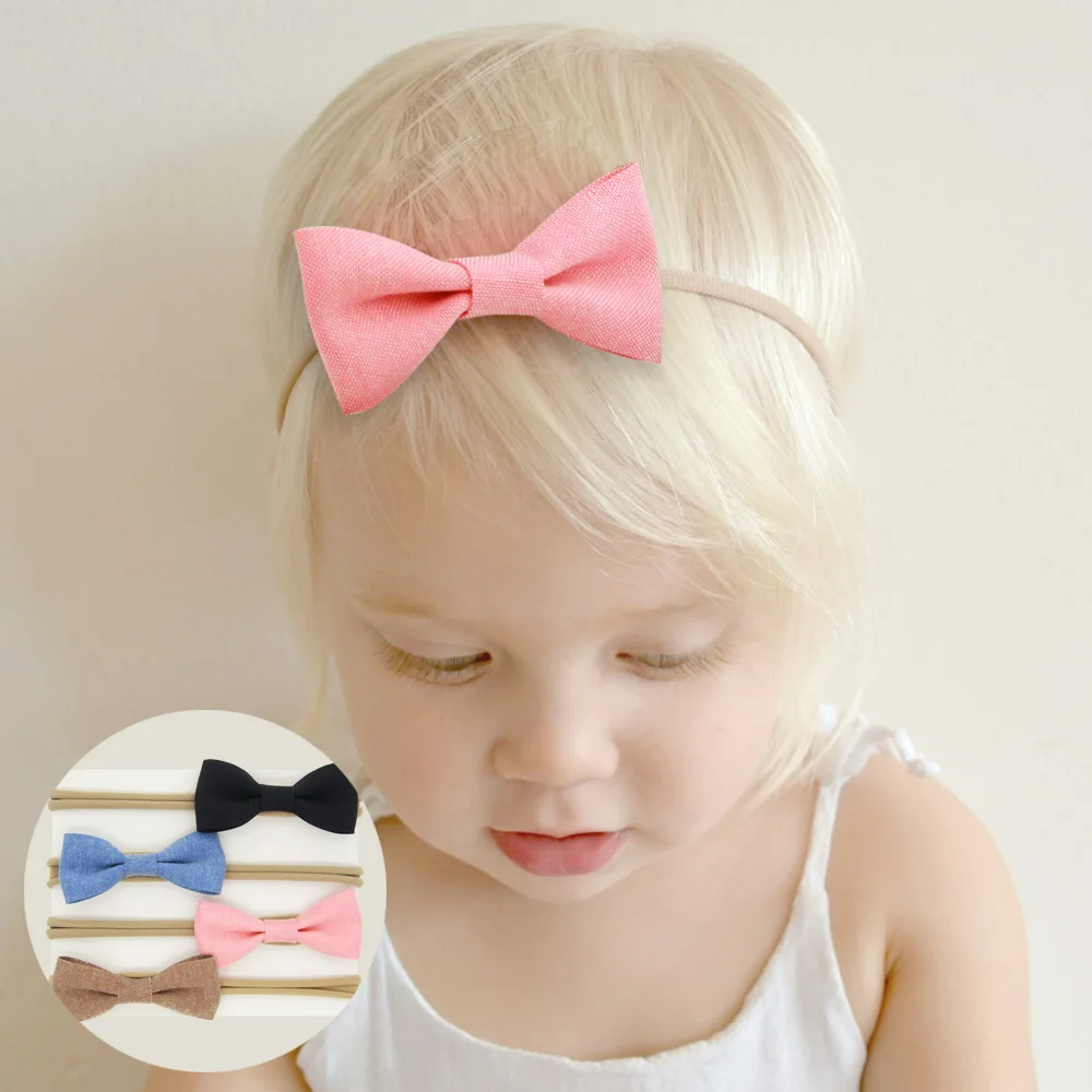 YUZEHD Cotton Linen kids Girls Headband Bow Hairbands Hair Accessories