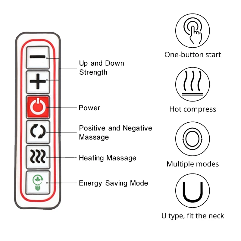  (with Gift Box) KLASVSA Electric Heating Neck Massager Car Home Infrared KneadingTherapy Ache Shoul