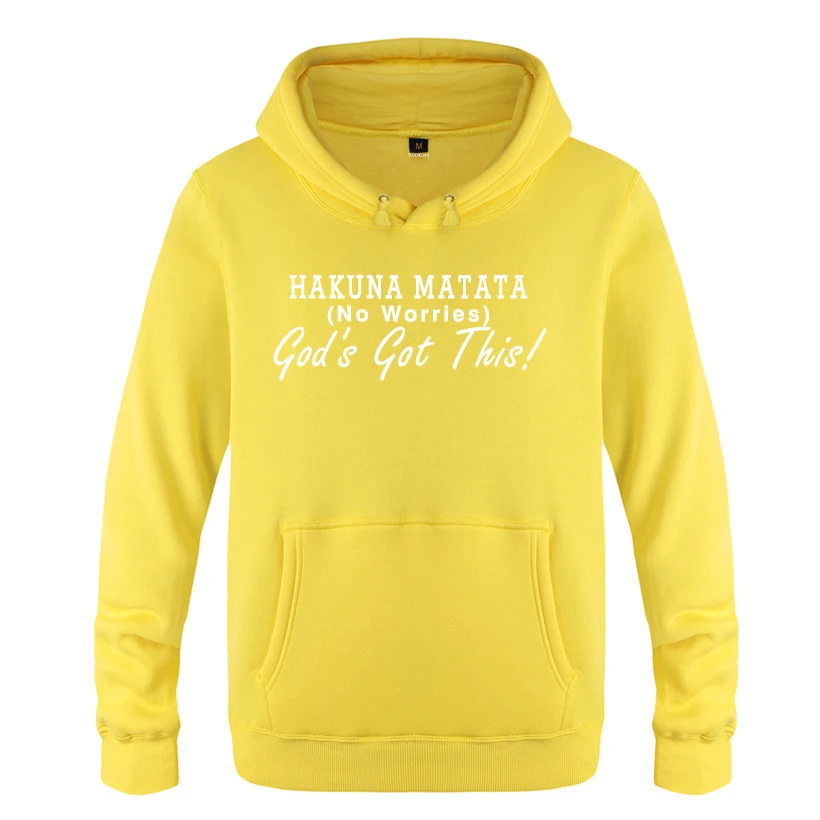 Не беспокойтесь God's Got This HAKUNA MATATA мужские толстовки 2018 флисовые пуловеры с