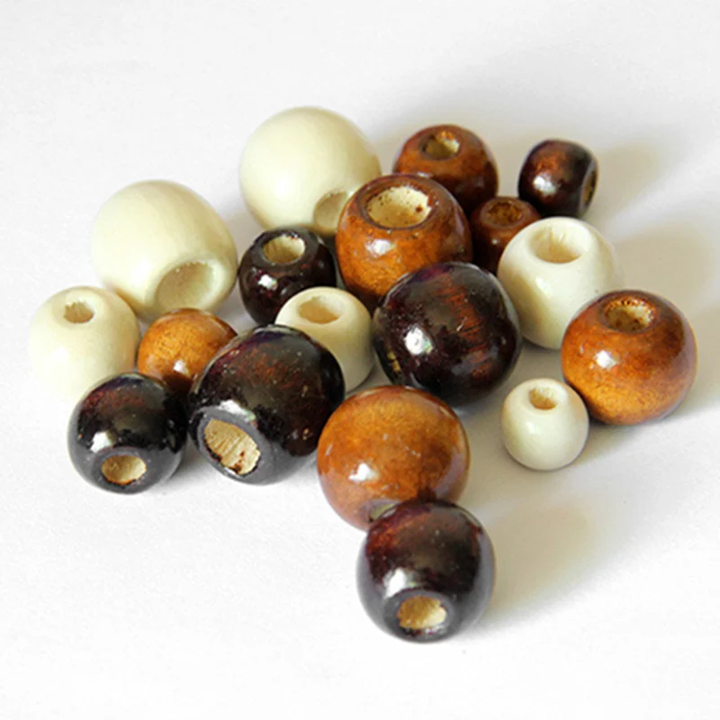 Wholesale Big Hole Natural Wooden Beads 13*14mm 15*16mm Round Spacer