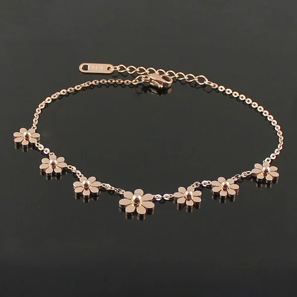 rose gold flower fashion bracelet for womenin Chain & Link Bracelets