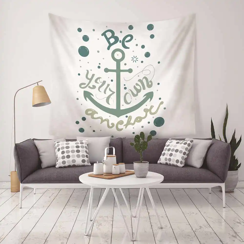 New Cotton Linen Japanese Style Boat Anchor Printed Boho Decoracion Mandala Tapestry For Home Sofa Decor Washing Machine Cover