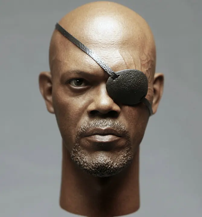 

1/6 Samuel Jackson Head Sculpt for Black Skin Nick Fury Body The Avengers 2 for 12" Action Figure doll Toys soldier model