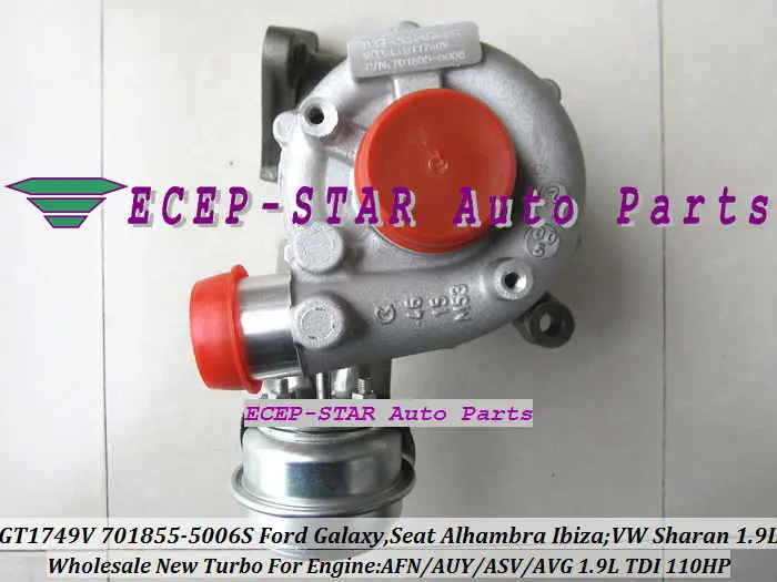 GT1749V 701855 701855-0006 701855-0004 701855-0002 Турбокомпрессор 《 Ford Galaxy для Volkswagen VW Sharan АФН AUY AVG ASV 1.9L TDI 110HP