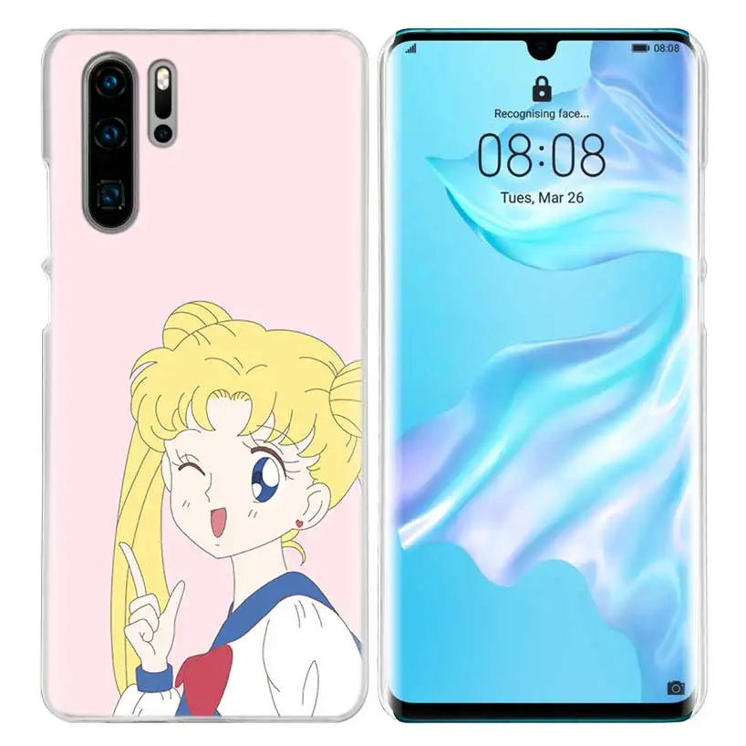 Чехол Sailor Moon Kawai для huawei P20 P30 P Smart Nova 4 3i P10 P9 P8 mate 10 20 lite Pro Mini, жесткий чехол для телефона из ПК, Новинка - Цвет: 02