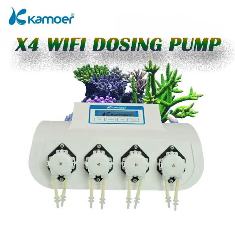 

KAMOER F4 PRO DOSER WIFI DOSING PUMP FOUR CHANNEL LIQUID DOSER WITH WIFI CONNECTIVITY FOUR REFF CORAL MAIRNE SALTWATER TANK