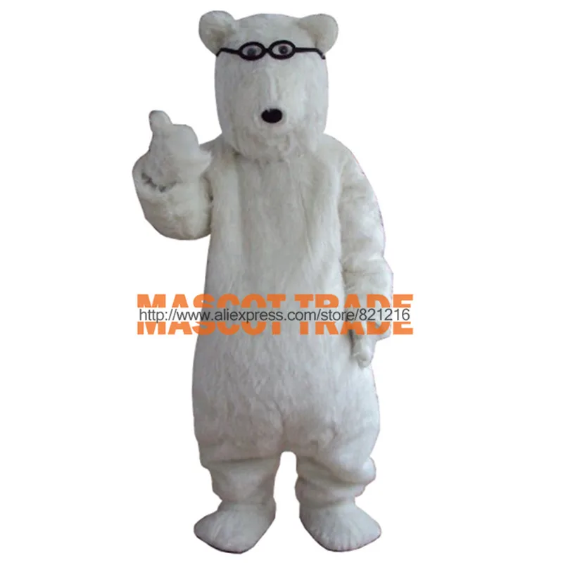 

glasses white Polar bears Cartoon Character Costume cosplay mascot Custom Products custom-made(s.m.l.xl.xxl) free shipping