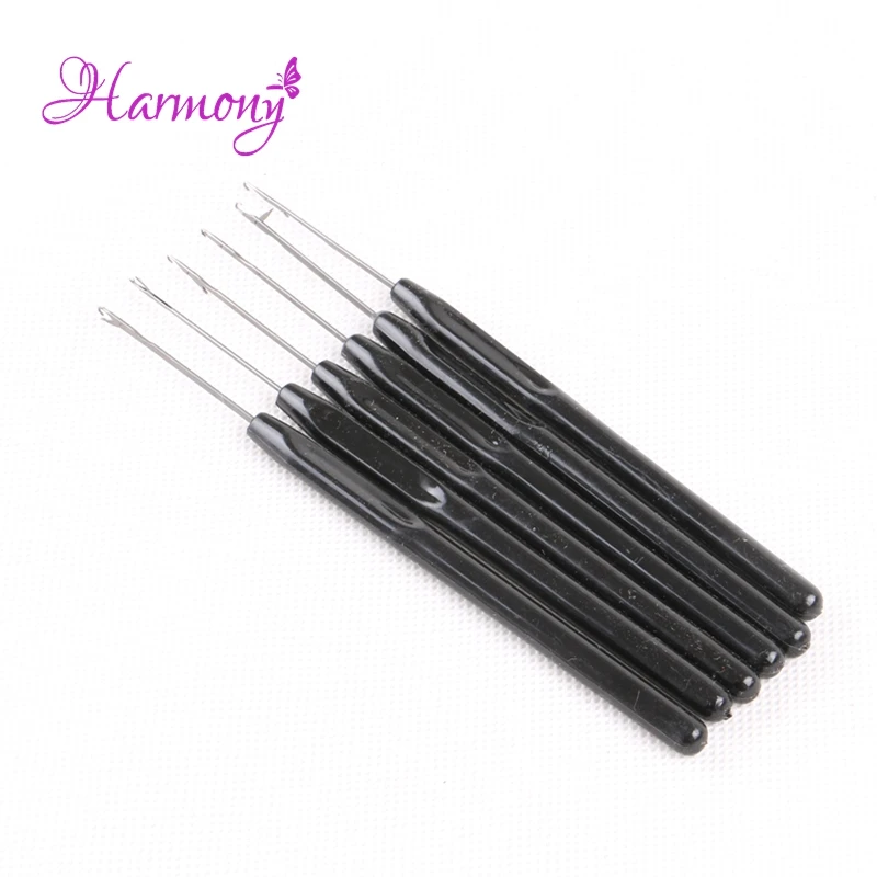 15pcs Black color plastic handle hook needle threader loop pulling
