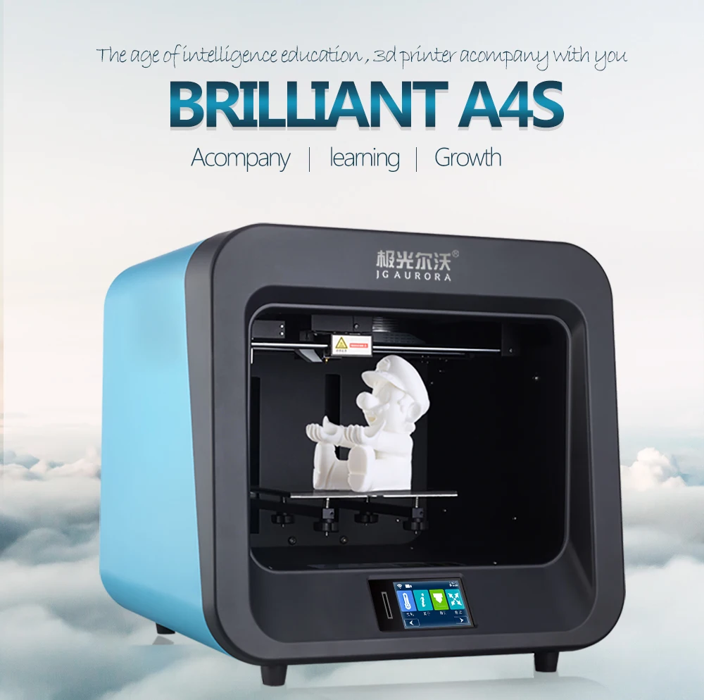 JGAURORA A4S Children 3D Printer Single nozzle design power failure resume Two-axis integrated motor | Компьютеры и офис