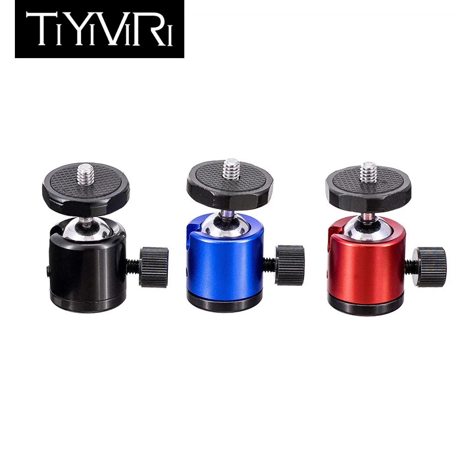 

TiYiViRi Mini Ball Head Ballhead Tabletop 360 Degree Camera Tripod Stand Adapter1/4 Screw Mount for Nikon Sony Canon DSLR Camera