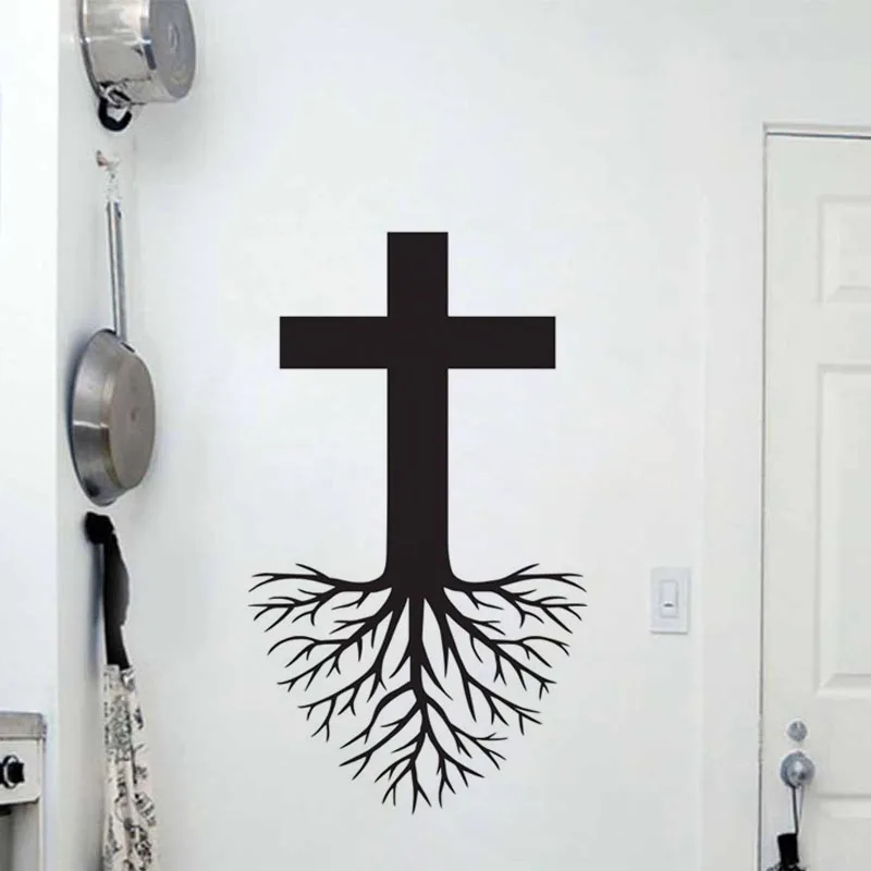 Cross With Roots Wall Stickers Home Decoration Accessories Vinyl Wall