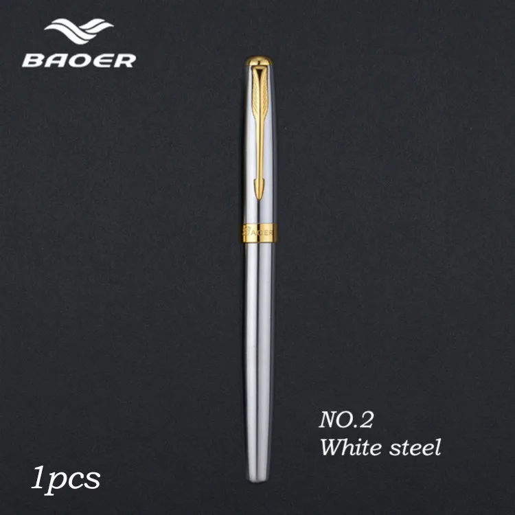 Baoer388-Rollerball-Pen-Black-Golden-Business-Metal-Ballpoint-Pen-Medium-Golden-Clip-Gold-boligrafo-muji-made(12)