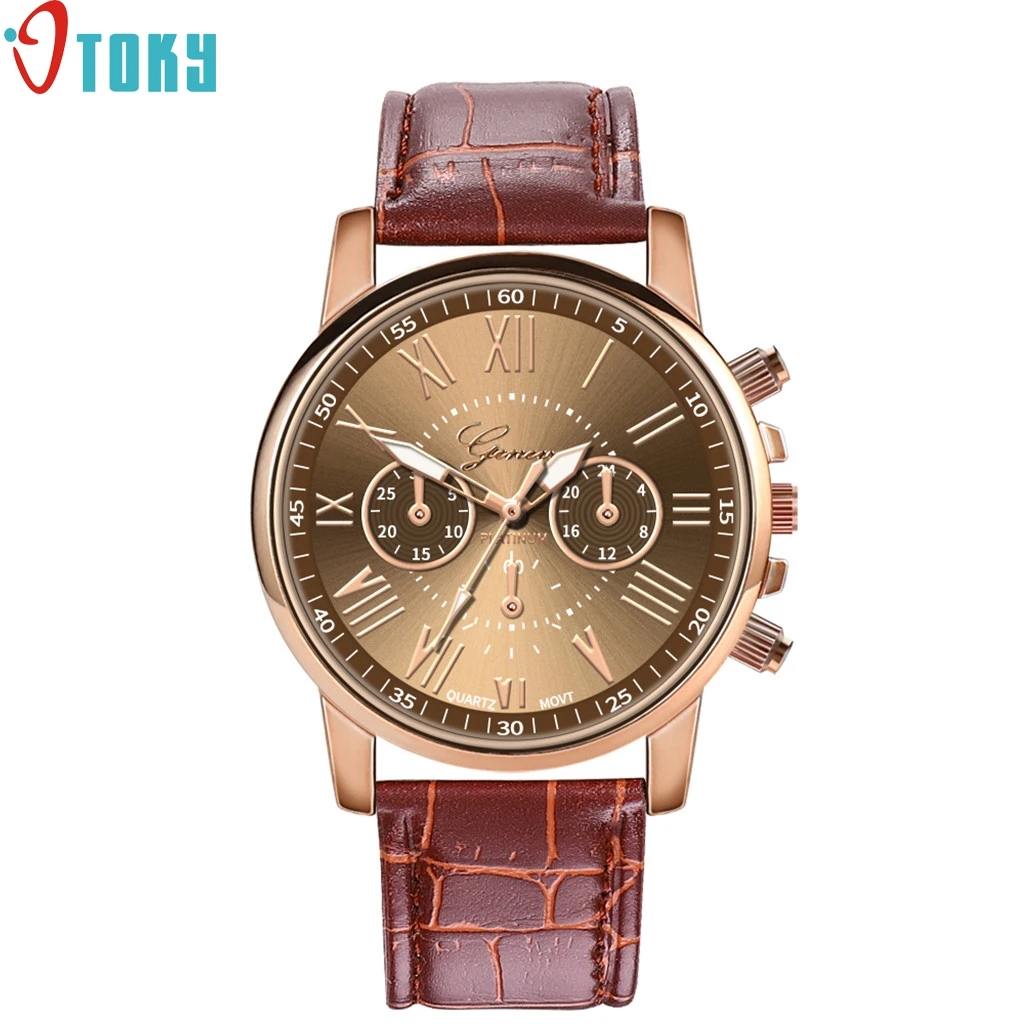 OTOKY Women's Fashion Stainless Steel Quartz Analog Wrist Watch Luxury Vintage Leather Strap Ladies Casual feminine | Наручные часы