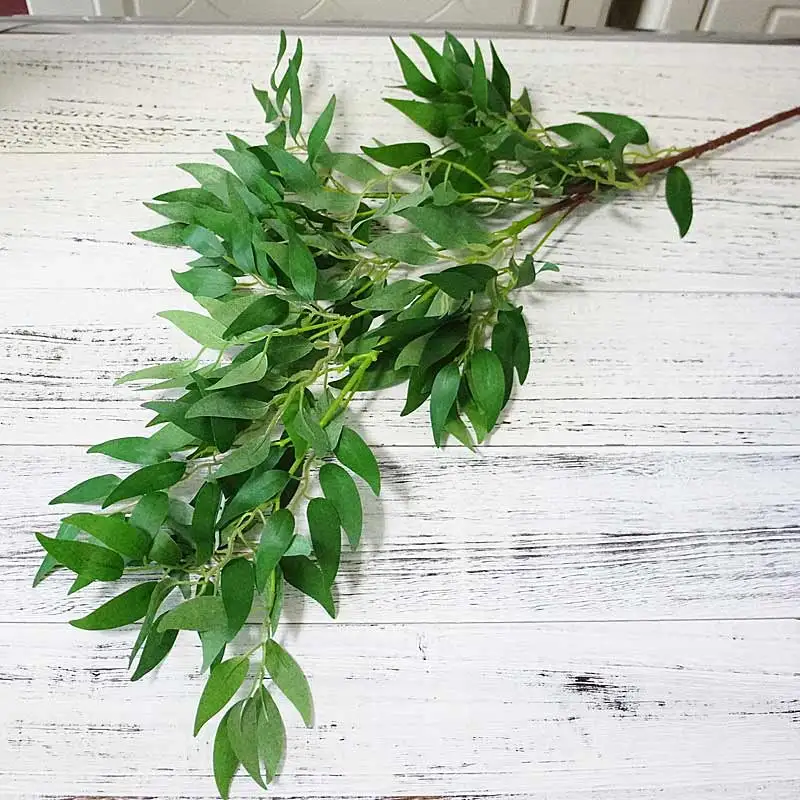 Искусственная ива ветка листьев зеленое растение стены фон Свадебный дом хотал Офис Бар Декор