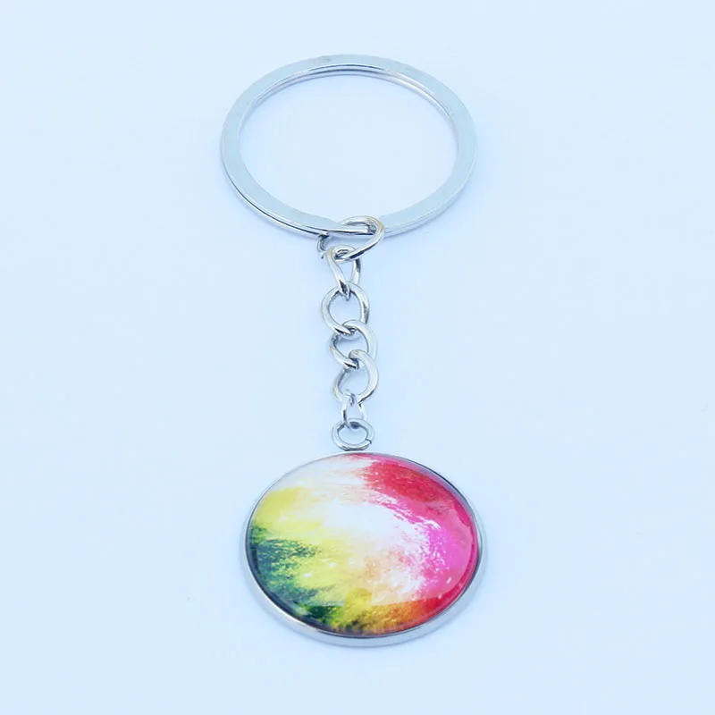 Fashion Universe Galaxy Glass Dome Car Bag Keychain Cool Round