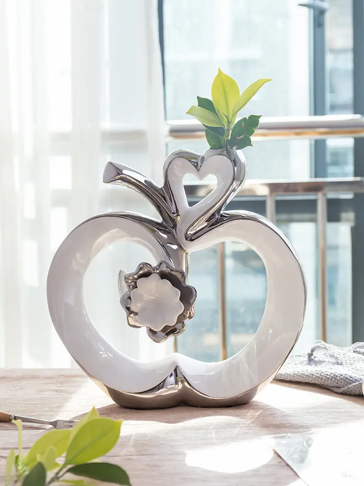 Современный минималистичный керамический статуэтки счастливого яблока, украшение для дома, гостиной, рабочего стола, телевизора, шкафа, маскоты, украшения