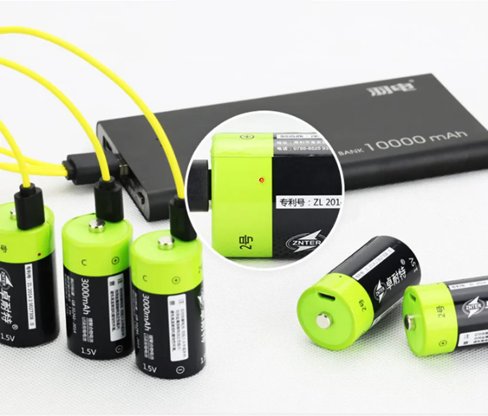 4 шт. ZNTER 1,5 в C 3000 мАч USB аккумуляторная батарея медицинское оборудование ушной детектор выделенная перезаряжаемая литиевая батарея