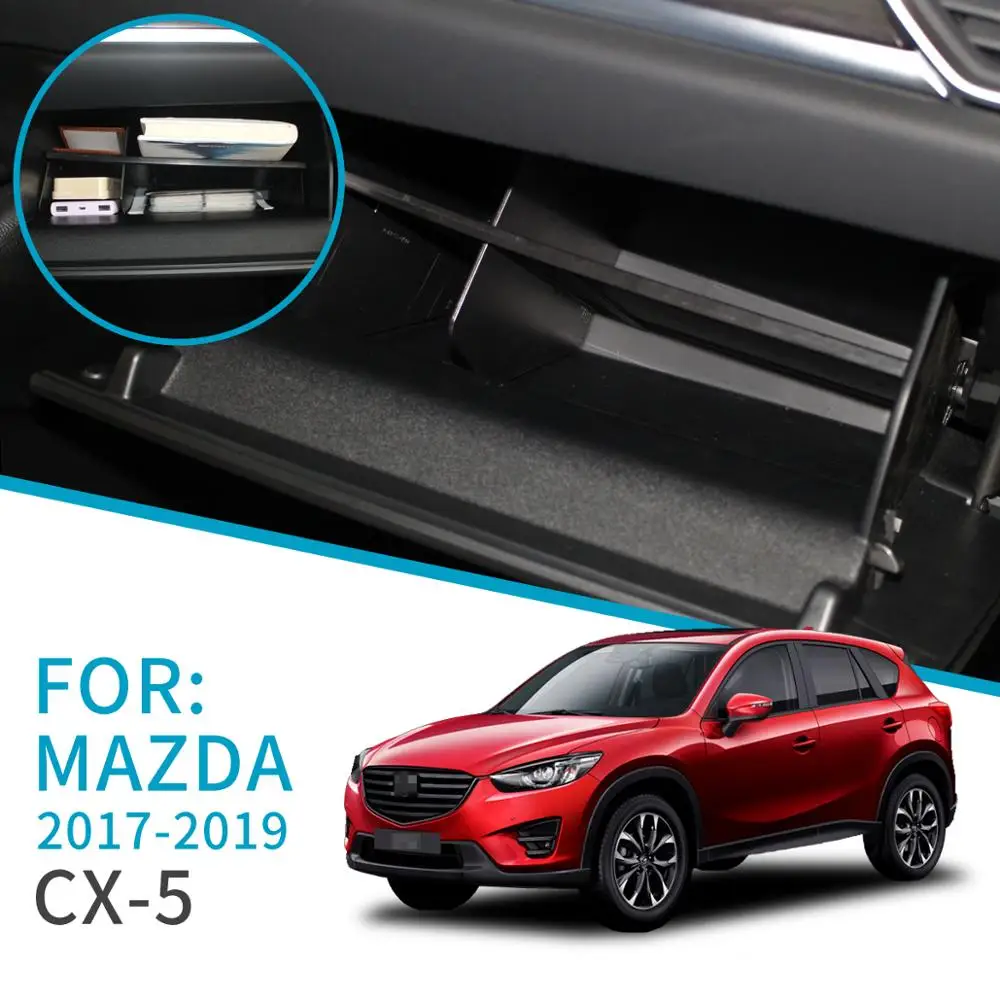 Fltaheroo Car Glove Box Interval Storage for Mx-5 Rf Miata 2015-2019 Storage Console Tidying Box Black Central Storage Box