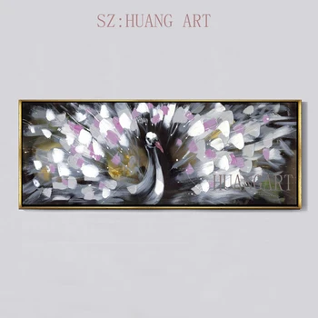 

Animal Pretty Male Peacock Have Nice Feather Oil Paintings Hand painted Picture With Framework Handmade Oil Painting