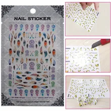 WUF 1 шт. ультратонкие 3D Цветочные Перья животные смешанный дизайн ногтей наклейки для украшения красоты инструменты для макияжа