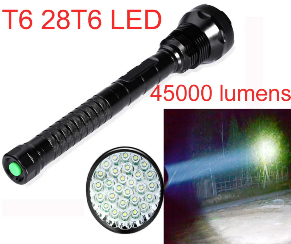 

NEW 28 x T6 LED 40000 lumens High power 5-Modes Glare flashlight Torch Working lamp floodlight accent light camping lantern