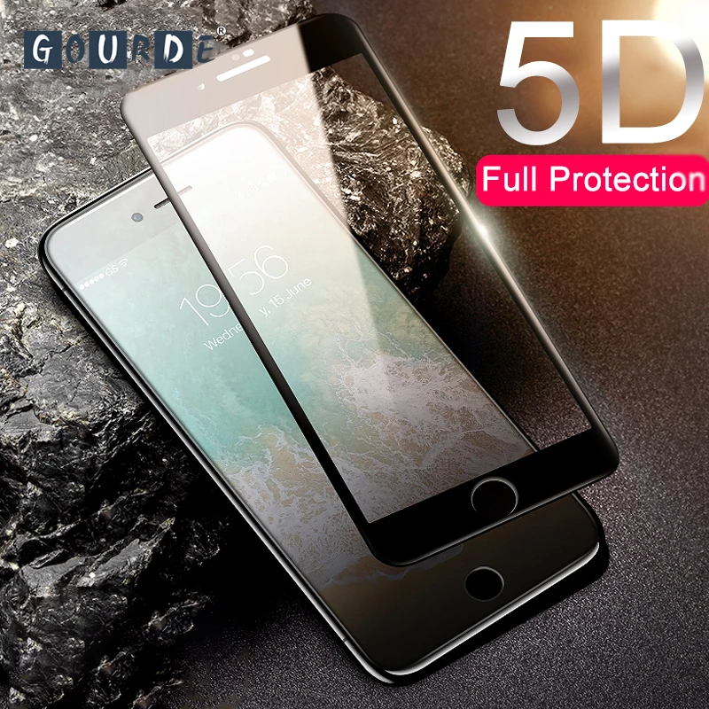 

Gourde 5D Full Cover Edge Tempered Glass For iPhone 7 8 6 6s Plus Screen Protector For iPhone 7 6s 6 Plus Film Protection Glass