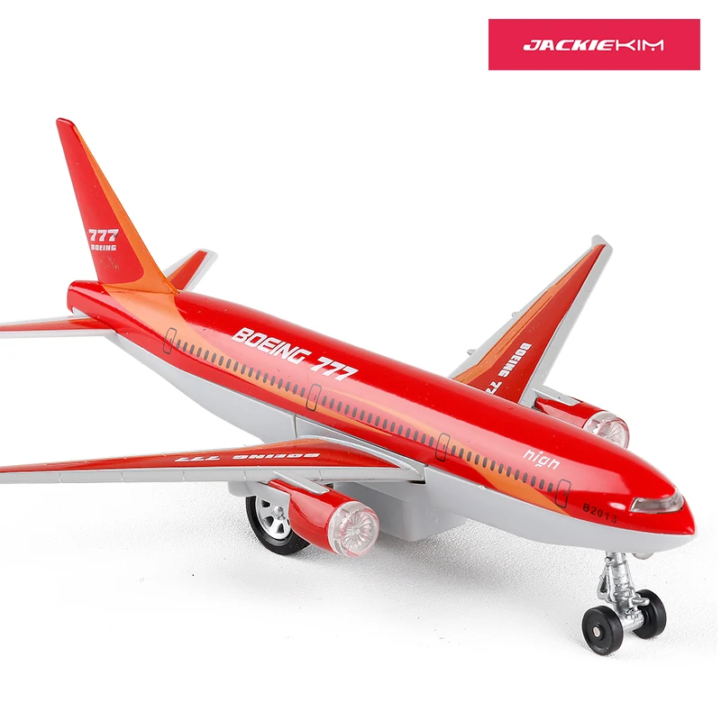 

Diecast Metal Plane Model Toys 7" Boeing 777 Pull Back Replica w/ Sound & Light Aircraft Model For Kids Toys Free Shipping
