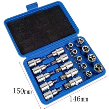 19 шт. 1/" Набор торцевых головок Drive Star Набор торцевых головок E10-E24 Torx T20-T70 Набор торцевых головок для ремонта