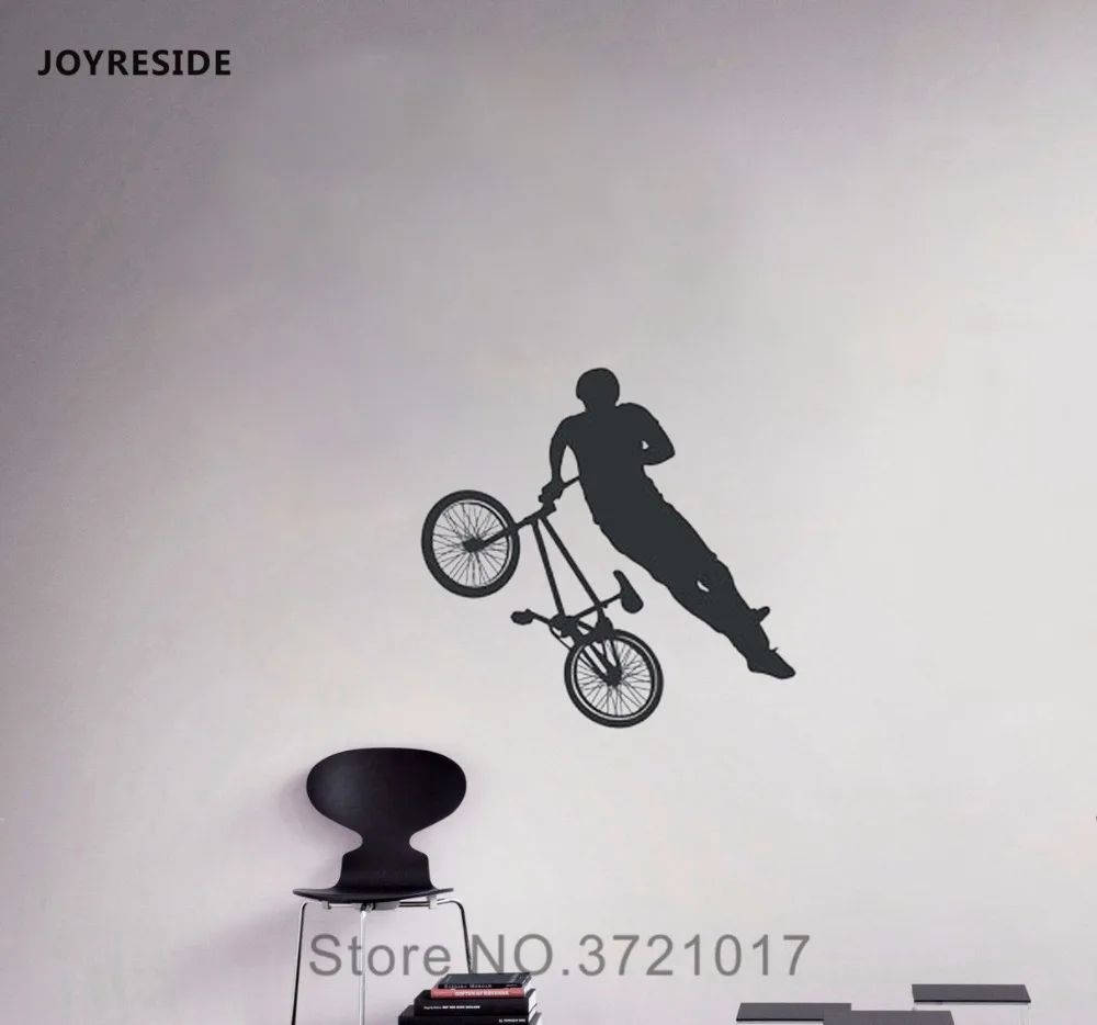JOYRESIDE Bike Rider Sport Wall Decal Vinyl Sticker Art For Men Home