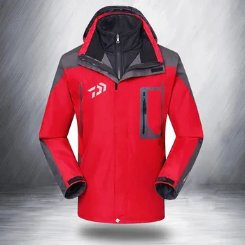 

2018 New Daiwa Men Winter Fishing Jacket Two set Outdoor Clothing Warm Thick Windproof Waterproof Skiing Climbing Clothes