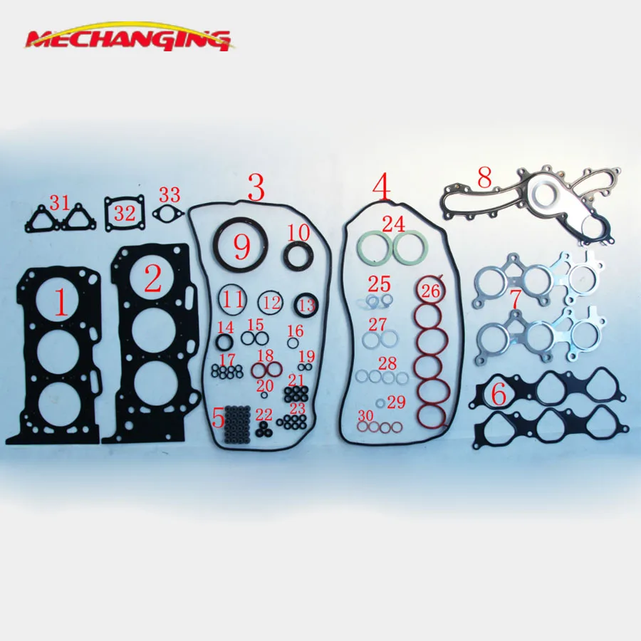 

customized LOGO 3GRFE 3GR 5GRFE For TOYOTA CROWN GRS182L REIZ GRZ121L LEXUS GS Engine Parts Full Set Engine Gasket 04111-0P100