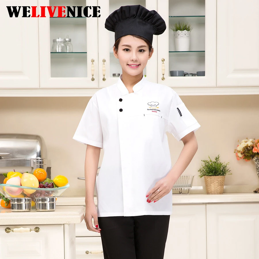Buy Hotel Chef Uniform Breasted Suit Short Sleeved